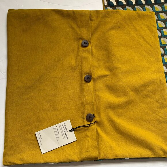 Set of 2: WEST ELM Avant Garde Pillow Cover, Blue/Yellow/Multi - Picture 5 of 12